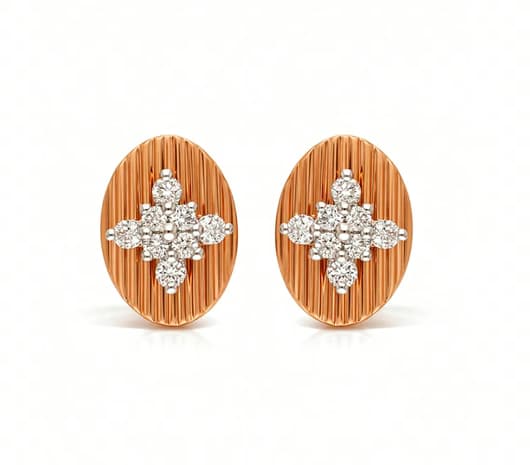 Oval Bloom 18 kt Diamond Earrings