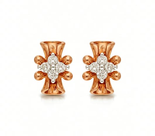 Rosy Crown 18 kt Diamond Earrings