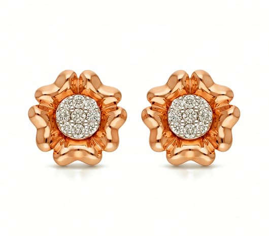 Floral Charm 18 kt Diamond Earrings
