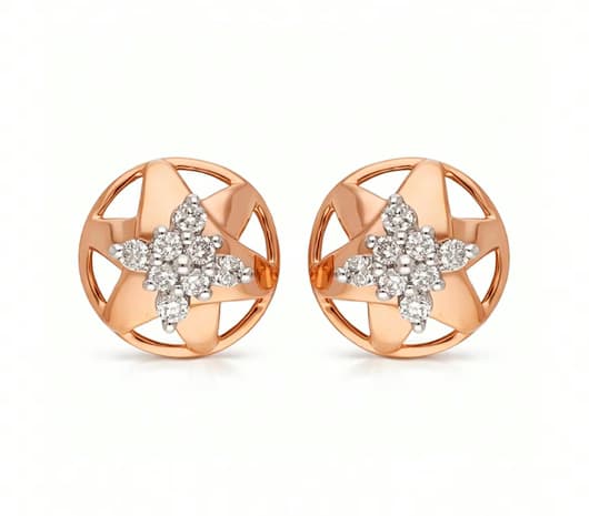 Star Halo 18 kt Diamond Earrings