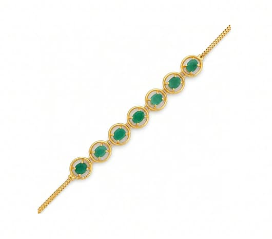 Emerald Harmony 22 KT Precious Stone Bracelet