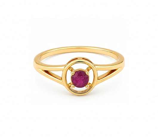 Classic Ruby Orbit 22 KT Precious Stone Ring