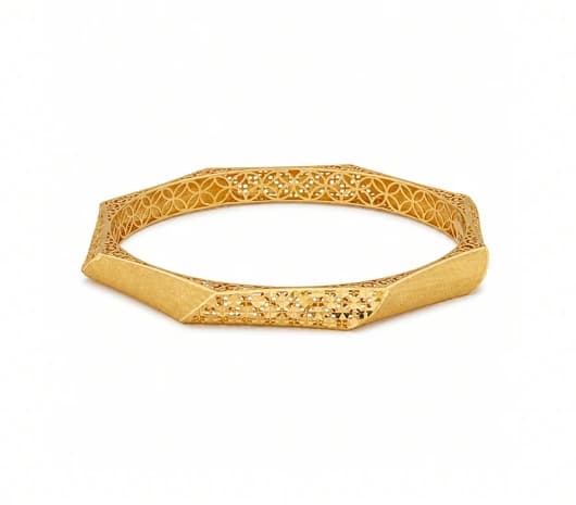 Heritage Geometric Grace 22 KT Gold Bangle