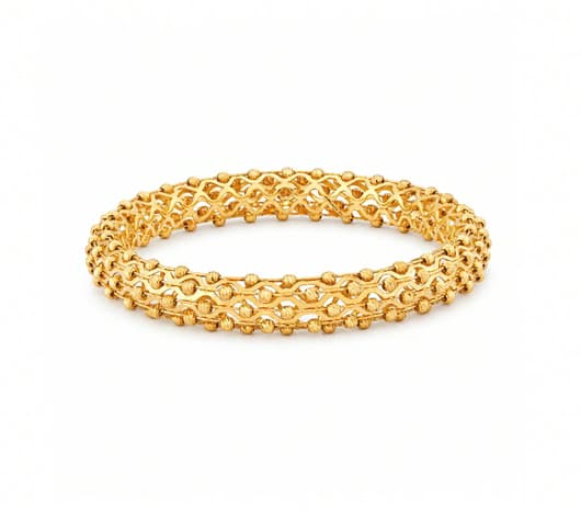 Timeless Infinity Weave 22 KT Gold Bangle