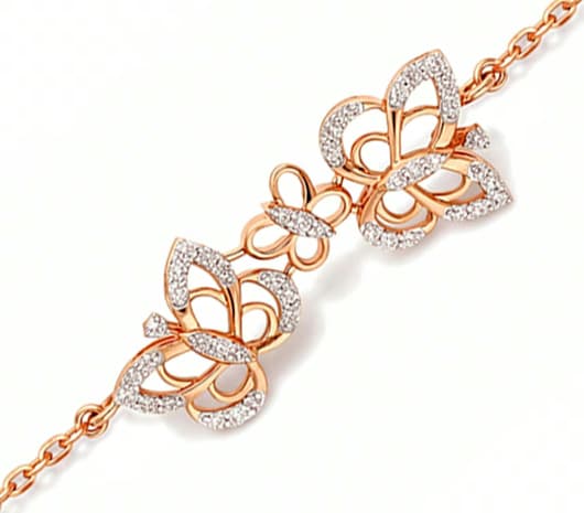 Butterfly Blossom Elegance 18 KT Diamond Bracelet