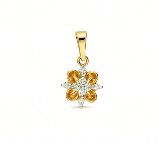 Floral Sparkle18KT Diamond Pendant