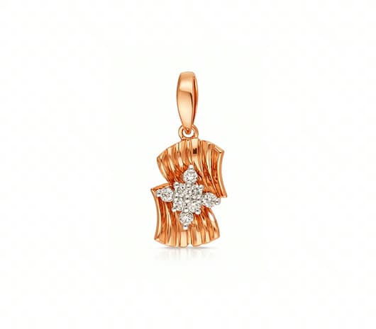 Twisted Radiance 18KT Diamond Pendant