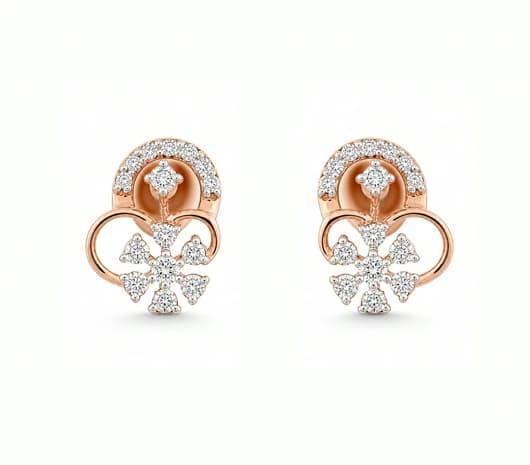 Floral Halo 18 kt Diamond Earrings