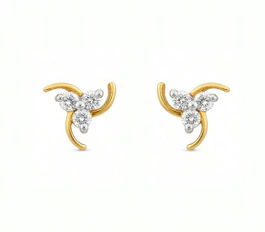 Trinity Swirl 18 kt Diamond Earrings