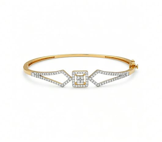 Geometric Radiance 18KT Diamond Bangle Bracelet