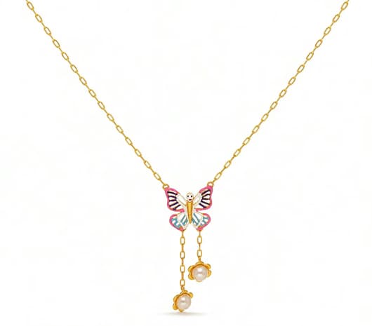 adorable Light Weight butterfly Gold Necklace