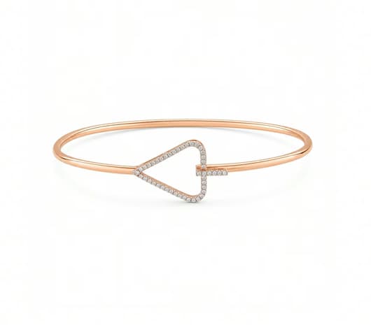 Arrow Heart 18KT Diamond Bangle Bracelet