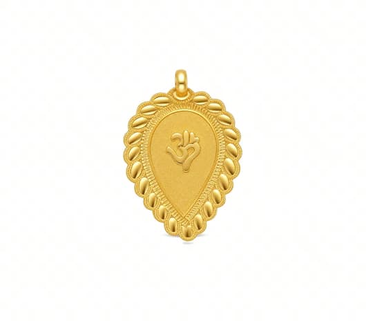 Om Leaf Radiance 22 KT Gold Thali Pendant