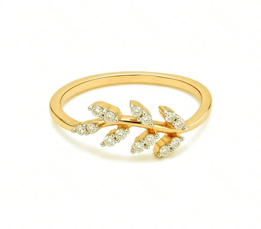 Twinkling Leaves 18KT Diamond Ring