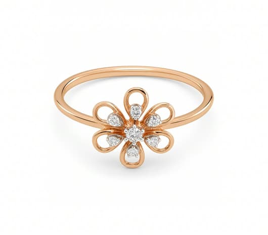 Floral Harmony 18 KT Diamond Ring