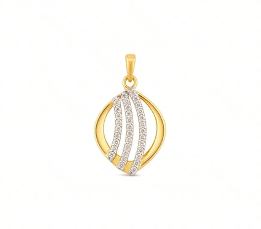 Golden Waves 18 KT Diamond Pendant