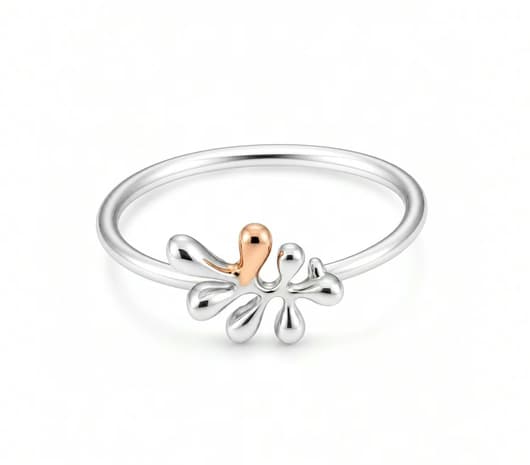 Petal Spark Platinum Ring