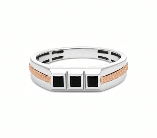 Black Crest Platinum Ring