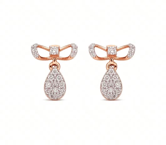Bow of Brilliance 14 KT Diamond Earrings