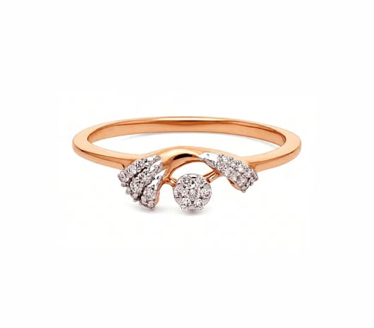 Twin Blossom 14 KT Diamond Ring