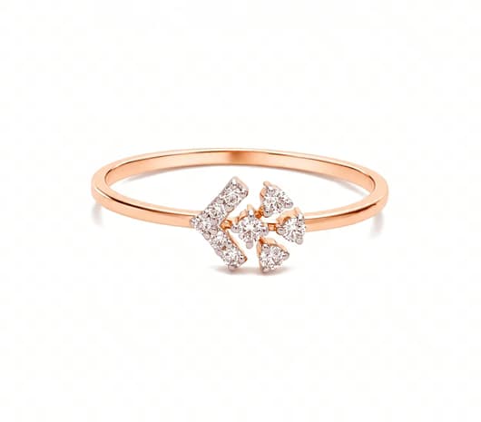 Radiant Bloom 14 KT Diamond Ring