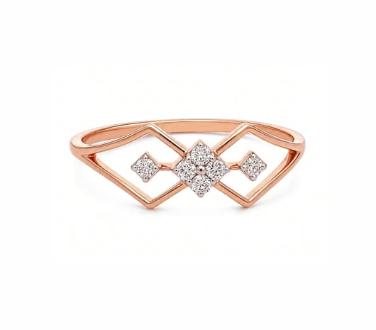 Geometric Spark 14 KT Diamond Ring