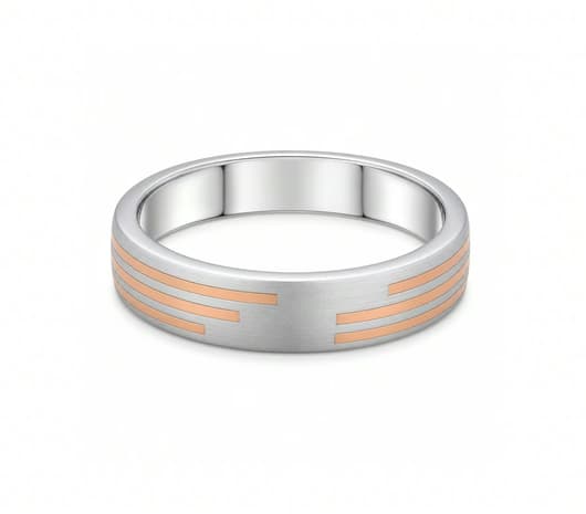 Two-Tone Linear Harmony Platinum Ring