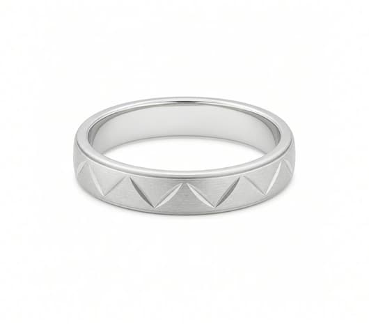 Geometric Chevron Platinum Ring