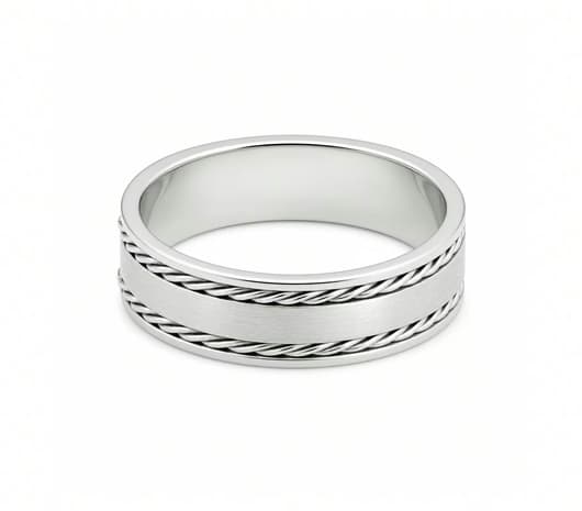 Twin Weave Platinum Ring