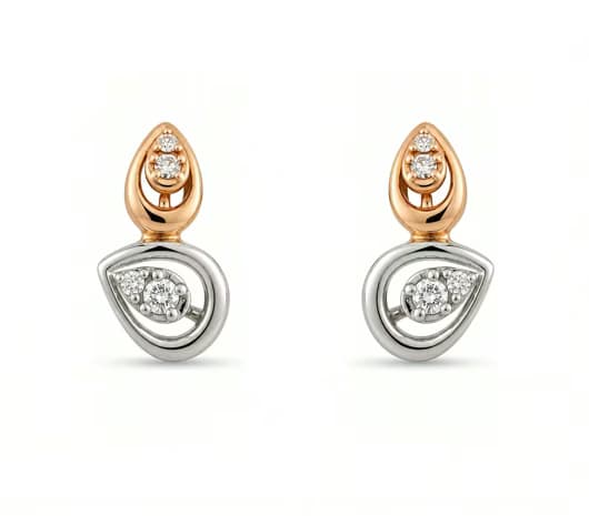 Twin Tone Spark Platinum Earrings