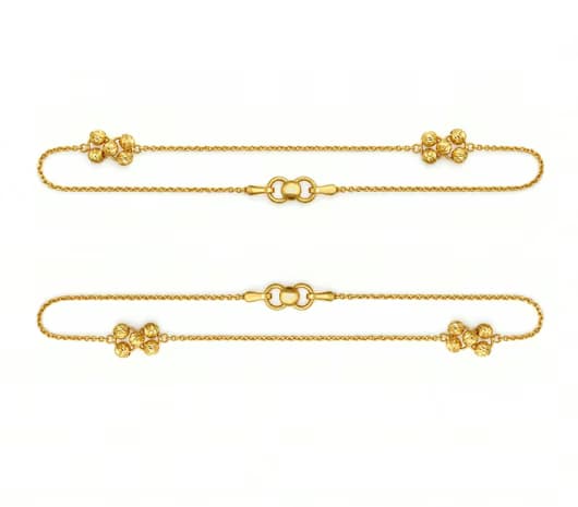 Timeless Bead Elegance 22 KT Gold Anklet