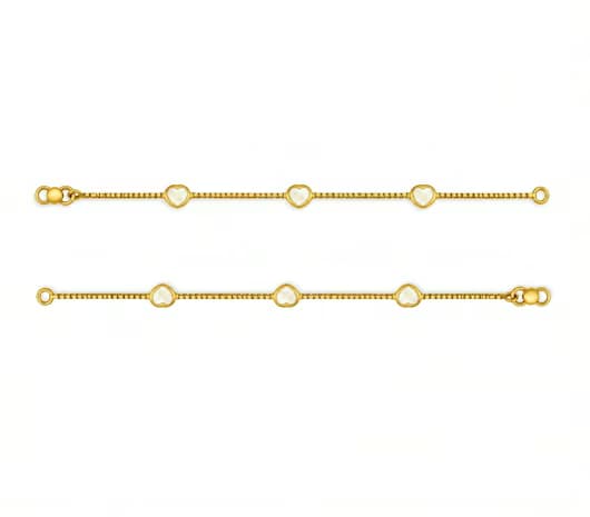 Three Heart Elegance 22 KT Kids Gold Anklet