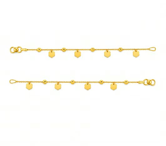 Petal Drop Elegance 22 KT Kids Gold Anklet