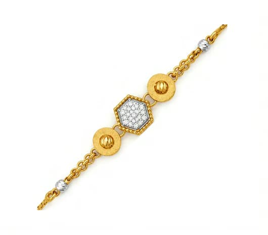 Hexagonal Radiance 22 KT Kids Gold Bracelet