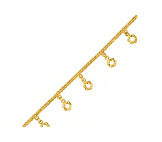 Floral Pattern 22 KT Gold Bracelet