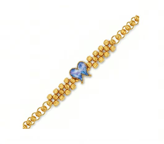 Blue Butterfly Grace 22 KT Gold Bracelet