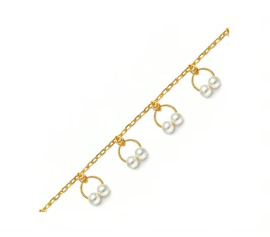 Pearl Blossom 22 KT Gold Bracelet