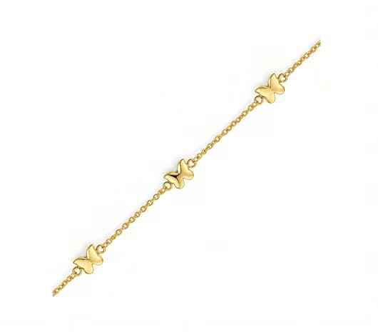 Elegant Butterfly Charm 22 KT Gold Bracelet