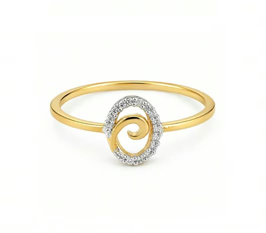 Oval Swirl 14 KT Diamond Ring