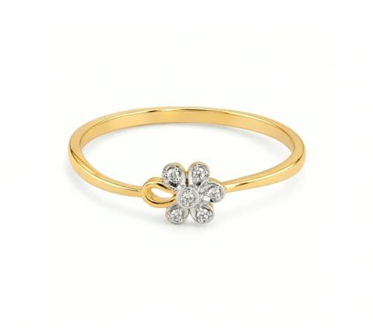 Floral Charm 14 KT Diamond Ring