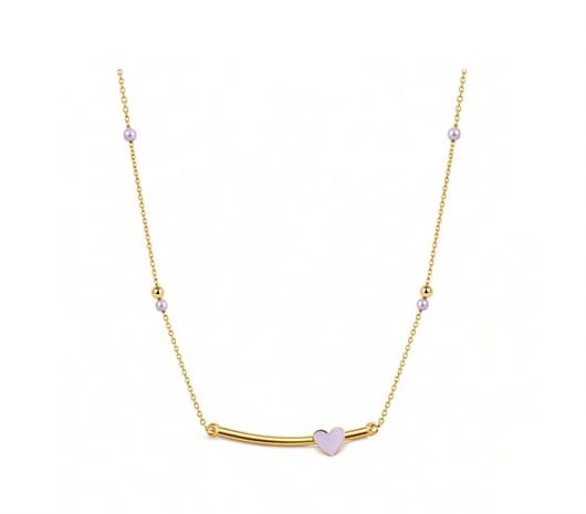 heart shape beaded Light Weight Necklace