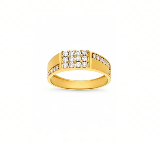 Striking Stone Mens Gold Ring