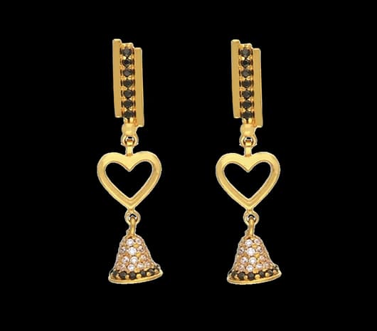 Heart pattern Sparkling Minimalist Jhumka