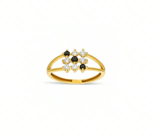 Stone Focus pattern Gold Ring