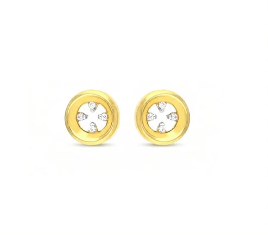 Gold Lush white stone Gold Earrings