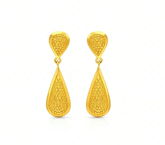 striped drop Gold Earrings