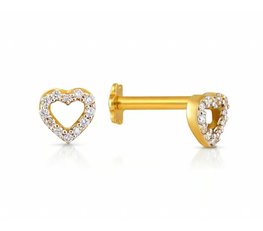 Heart shaped 4 cent Diamond Nose pin