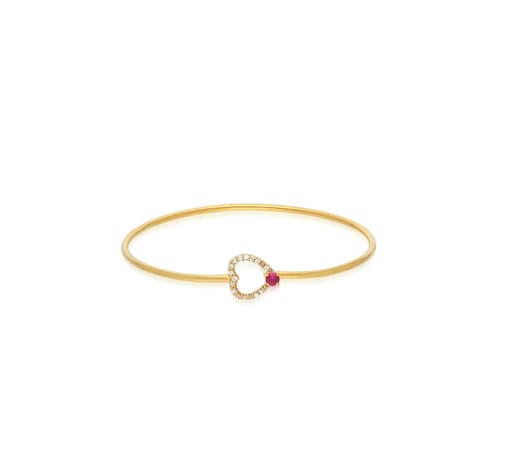Golden Heart shine Bangle bracelet