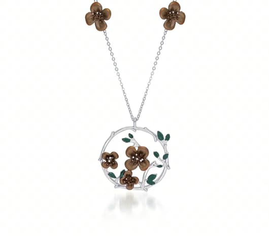 Celestial Bloom Silver Necklace