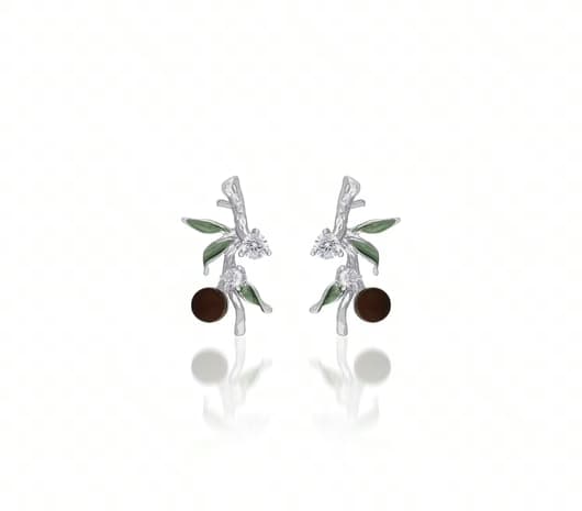 Serenity Leaf Silver Earrings